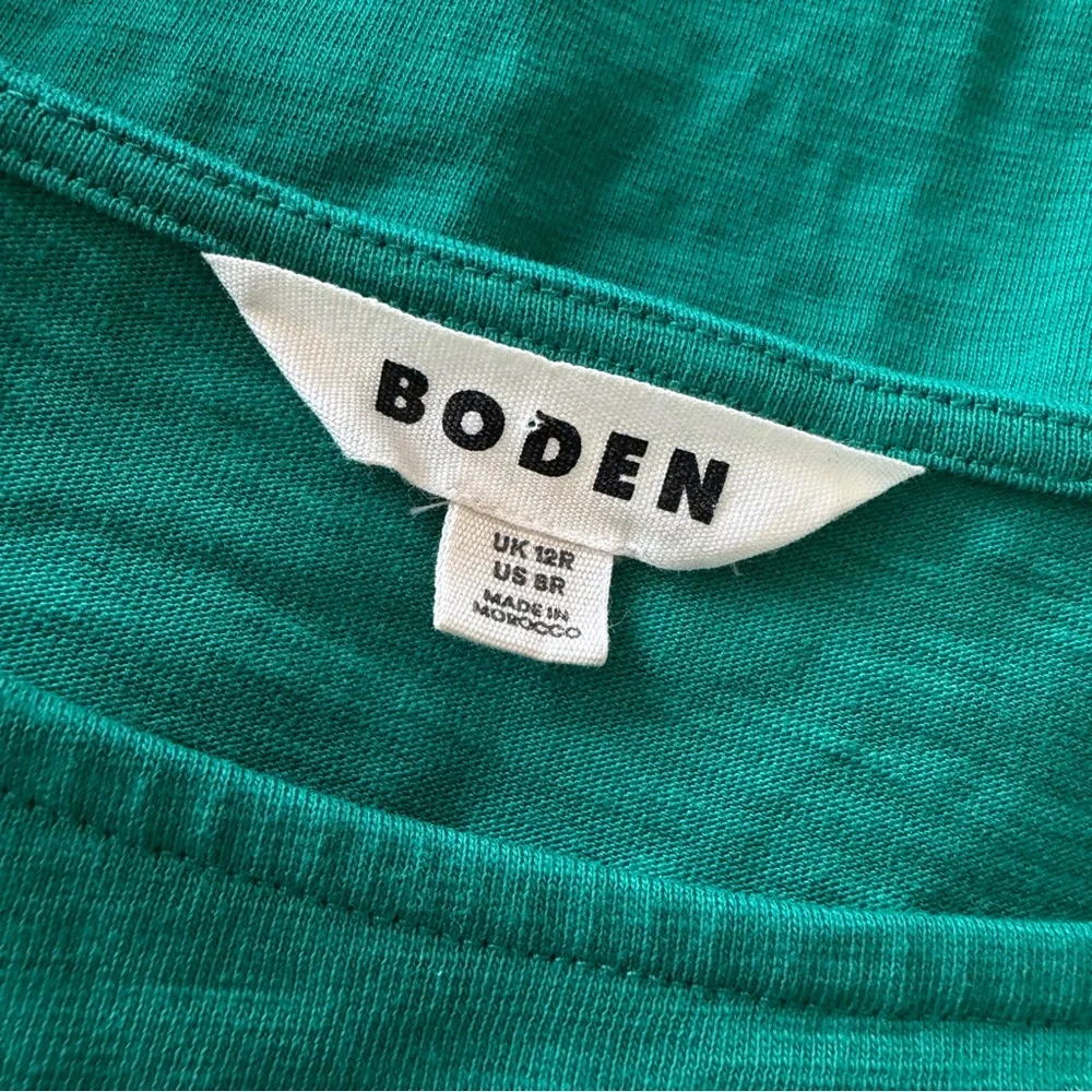 Boden FLORRIE JERSEY DRESS IN Bright Emerald Green Pockets Cotton Size 8 R - Picture 8 of 10